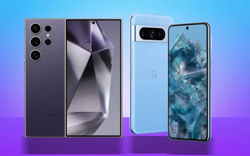 Galaxy S24 và Pixel 8 đặt cạnh nhau với giá bán.